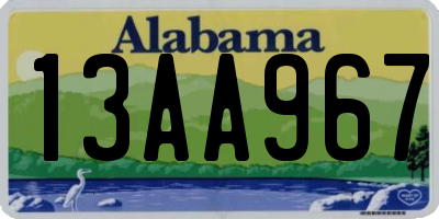 AL license plate 13AA967