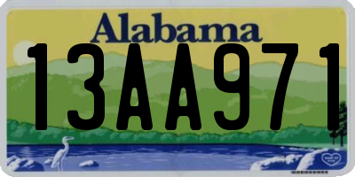 AL license plate 13AA971