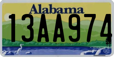 AL license plate 13AA974