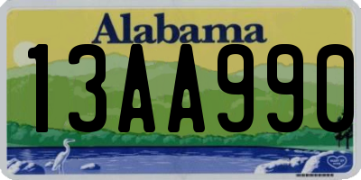 AL license plate 13AA990