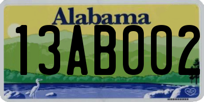 AL license plate 13AB002