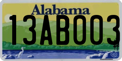 AL license plate 13AB003