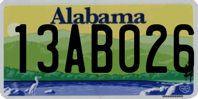AL license plate 13AB026