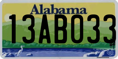 AL license plate 13AB033