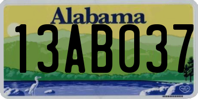 AL license plate 13AB037
