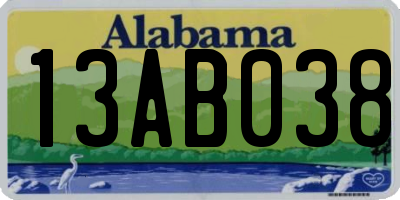 AL license plate 13AB038