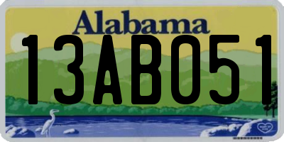 AL license plate 13AB051