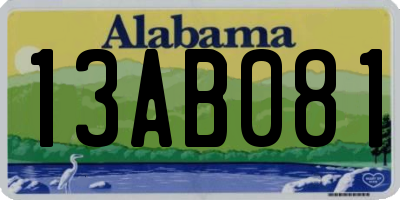 AL license plate 13AB081