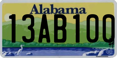 AL license plate 13AB100