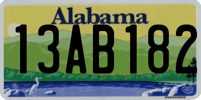 AL license plate 13AB182