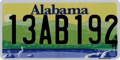 AL license plate 13AB192