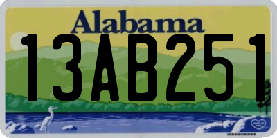 AL license plate 13AB251