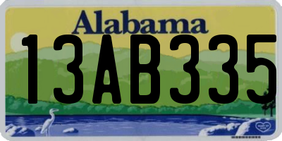 AL license plate 13AB335