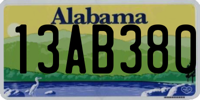 AL license plate 13AB380