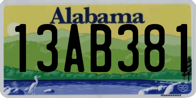 AL license plate 13AB381