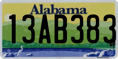 AL license plate 13AB383