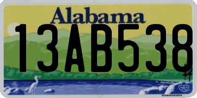 AL license plate 13AB538