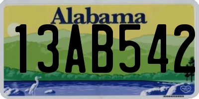 AL license plate 13AB542