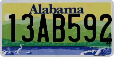 AL license plate 13AB592