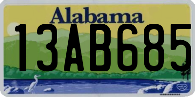 AL license plate 13AB685