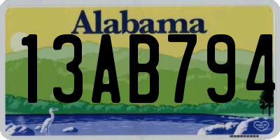 AL license plate 13AB794