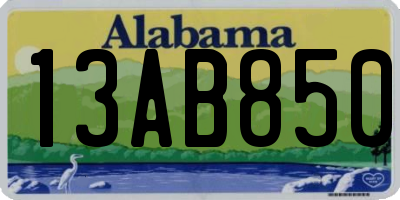 AL license plate 13AB850