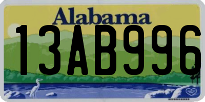 AL license plate 13AB996