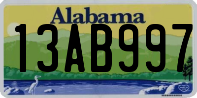 AL license plate 13AB997