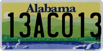 AL license plate 13AC013