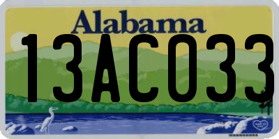 AL license plate 13AC033