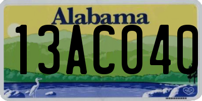AL license plate 13AC040