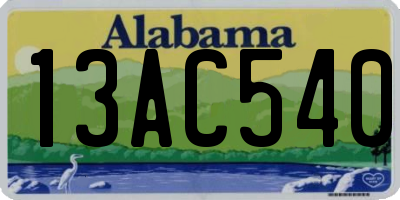 AL license plate 13AC540