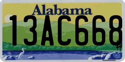 AL license plate 13AC668