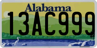 AL license plate 13AC999