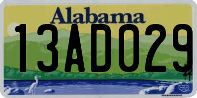 AL license plate 13AD029