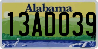 AL license plate 13AD039