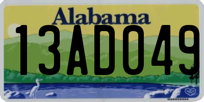 AL license plate 13AD049