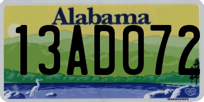 AL license plate 13AD072