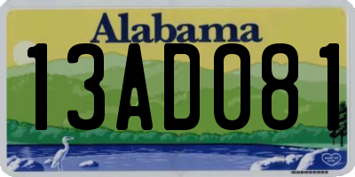 AL license plate 13AD081