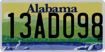 AL license plate 13AD098