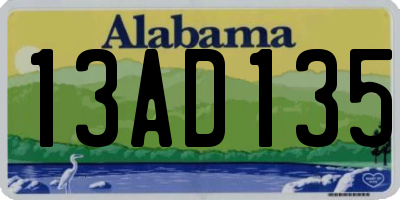 AL license plate 13AD135