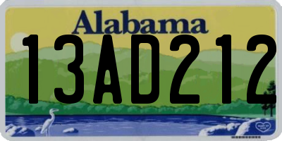 AL license plate 13AD212