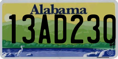AL license plate 13AD230