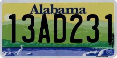 AL license plate 13AD231