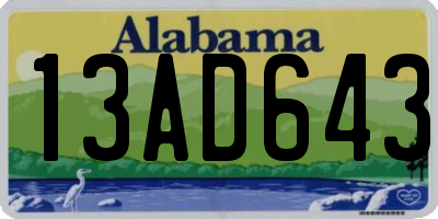 AL license plate 13AD643