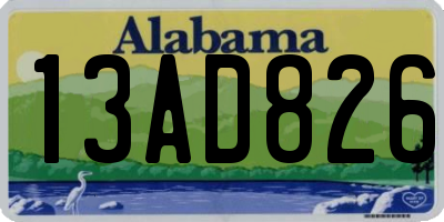 AL license plate 13AD826