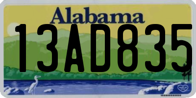 AL license plate 13AD835