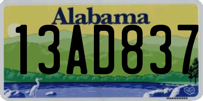 AL license plate 13AD837