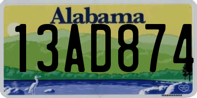 AL license plate 13AD874
