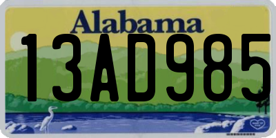 AL license plate 13AD985